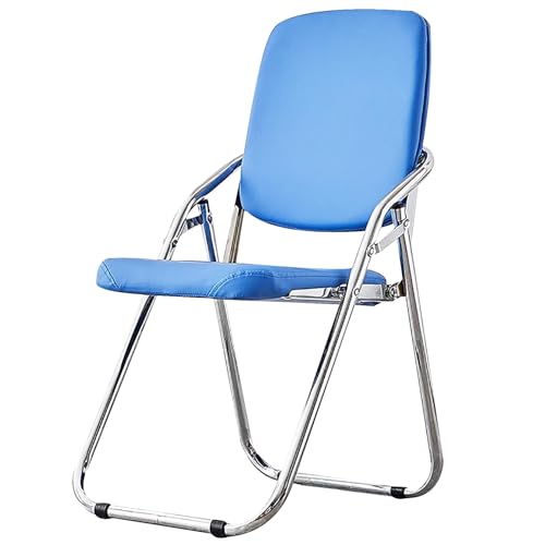 ZLLPIGLS Klappbare Bürostühle, Klappstuhl Gepolstert, Klappbarer Barhocker mit Rückenlehne, Belastbar Bis 200 Kg, für Zuhause und Veranstaltungen(Blue) von ZLLPIGLS