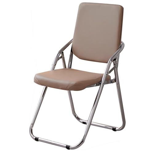 ZLLPIGLS Klappbare Bürostühle, Klappstuhl Gepolstert, Klappbarer Barhocker mit Rückenlehne, Belastbar Bis 200 Kg, für Zuhause und Veranstaltungen(Brown) von ZLLPIGLS