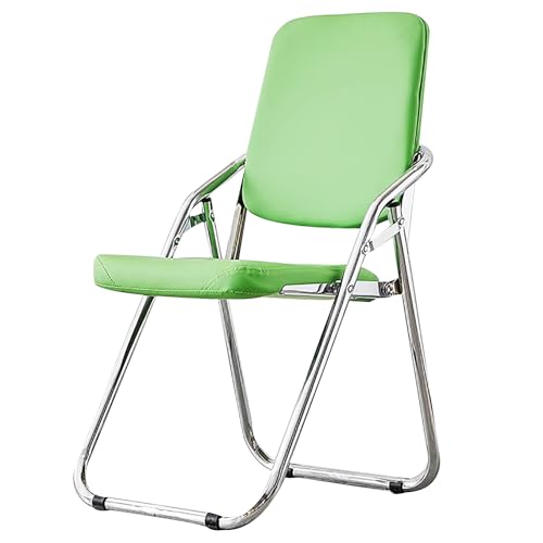 ZLLPIGLS Klappbare Bürostühle, Klappstuhl Gepolstert, Klappbarer Barhocker mit Rückenlehne, Belastbar Bis 200 Kg, für Zuhause und Veranstaltungen(Green) von ZLLPIGLS