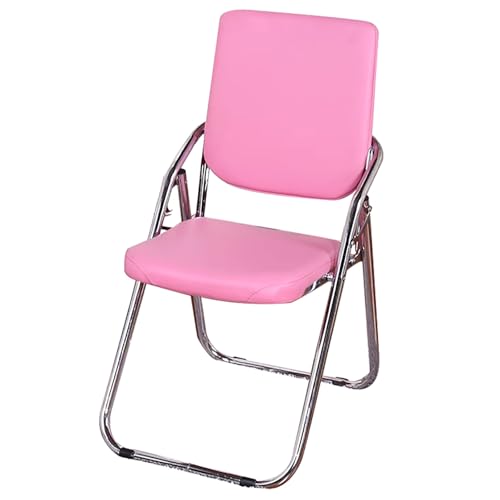 ZLLPIGLS Klappbare Bürostühle, Klappstuhl Gepolstert, Klappbarer Barhocker mit Rückenlehne, Belastbar Bis 200 Kg, für Zuhause und Veranstaltungen(Pink) von ZLLPIGLS