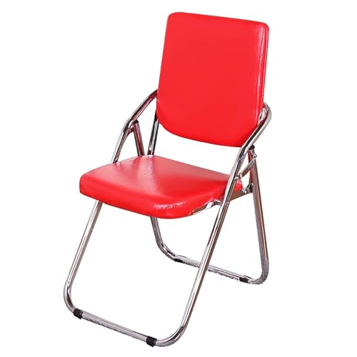ZLLPIGLS Klappbare Bürostühle, Klappstuhl Gepolstert, Klappbarer Barhocker mit Rückenlehne, Belastbar Bis 200 Kg, für Zuhause und Veranstaltungen(Red) von ZLLPIGLS
