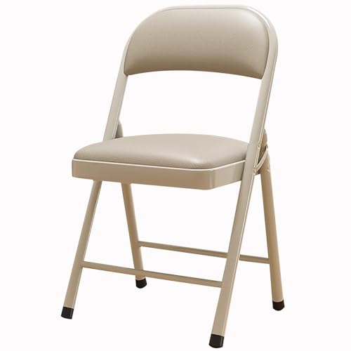 ZLLPIGLS Klappstuhl mit Gepolsterter Sitzfläche, Faltbarer Konferenzstuhl, Tragbarer Klappstühle für Camping, Picknick, Party, Zuhause, Büro(Natural) von ZLLPIGLS