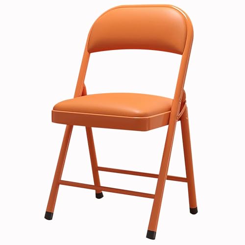 ZLLPIGLS Klappstuhl mit Gepolsterter Sitzfläche, Faltbarer Konferenzstuhl, Tragbarer Klappstühle für Camping, Picknick, Party, Zuhause, Büro(Orange) von ZLLPIGLS