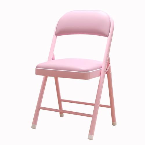 ZLLPIGLS Klappstuhl mit Gepolsterter Sitzfläche, Faltbarer Konferenzstuhl, Tragbarer Klappstühle für Camping, Picknick, Party, Zuhause, Büro(Pink) von ZLLPIGLS