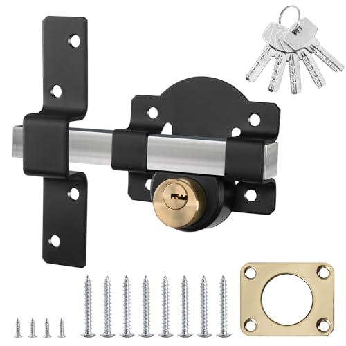 Einsteckschloss 50 mm langes Türschloss für Gartentor Scheunentürschloss mit Schlüssel Türriegel Schwarz Riegelschloss Edelstahl Einsteckschloss 50 mm langes Türschloss für Gartentor Scheunentürschloss mit Schlüssel Türriegel Schwarz Riegelschloss Edelstahl von ZLLkeji