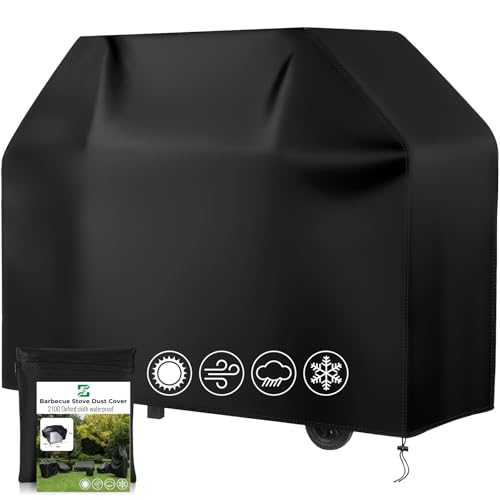 Grillabdeckung Wetterfest Oxford BBQ Grill Abdeckung Gasgrill Grillabdeckung Wasserdicht Winddicht UV-Beständiges Reißfest für Weber Enders Char Broil Serie(145x61x117 cm) von ZLLkeji