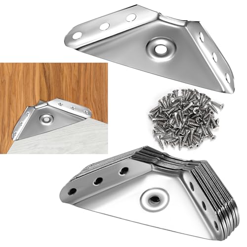 Winkelverbinder Edelstahl 20 Stück Eckverbinder Metall Dreiecksstütze mit Schrauben Möbelverbinder Reparatur Von Regalen, Schreibtischen Schrank Tisch Stuhl Winkelverbinder Edelstahl 20 Stück Eckverbinder Metall Dreiecksstütze mit Schrauben Möbelverbinder Reparatur Von Regalen, Schreibtischen Schrank Tisch Stuhl von ZLLkeji