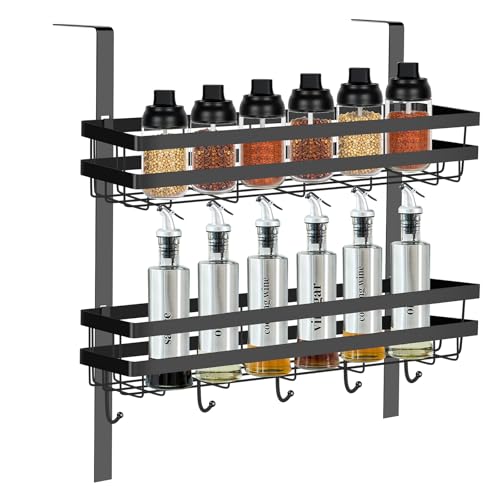 ZLLkeji Kühlschrank Regal Gewürzregal Ohne Bohren Mit 9 Haken Rostfreie Stähle Hängeregal Küche Zur Aufbewahrung Von Gewürzen, Getränken, Gewürzflaschen,Weinen Schwarz ZLLkeji Kühlschrank Regal Gewürzregal Ohne Bohren Mit 9 Haken Rostfreie Stähle Hängeregal Küche Zur Aufbewahrung Von Gewürzen, Getränken, Gewürzflaschen,Weinen Schwarz von ZLLkeji