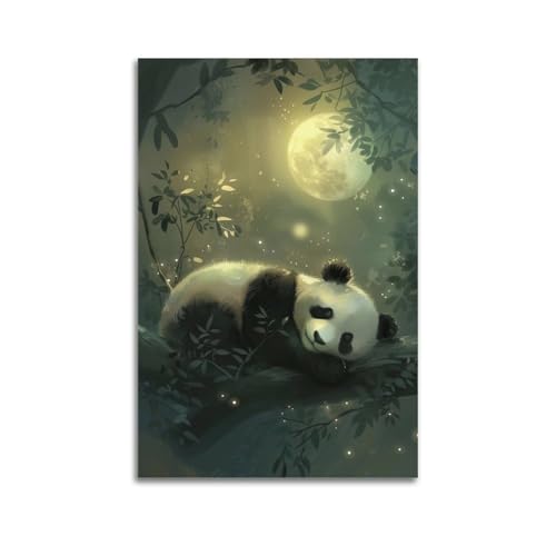 ZLQYHW Tierposter schlafender Panda, Baby, dekorative Leinwand, Familienschlafzimmer, Kunstwerk, Bild, Gemälde, 50 x 75 cm ZLQYHW Tierposter schlafender Panda, Baby, dekorative Leinwand, Familienschlafzimmer, Kunstwerk, Bild, Gemälde, 50 x 75 cm von ZLQYHW
