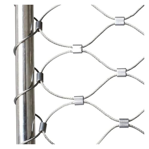 ZLRBN Garten Bauernhof Treppe Dekornetz Zoo Käfig Balkon Flexibles Edelstahlseilgeflecht, Schlagfestes Sicherheitsnetz Multifunktionales Metallnetz(1.2x10m(3.9x32.8ft)) von ZLRBN