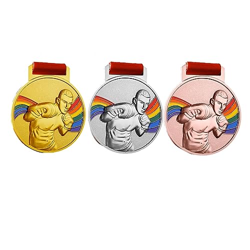 ZLSNOBLE 2.8" Boxing Medals, Combat Sparring Martial Arts Medal Set, Gold, Silver and Bronze Medals with Ribbon for Sports Competition ZLSNOBLE 2.8" Boxing Medals, Combat Sparring Martial Arts Medal Set, Gold, Silver and Bronze Medals with Ribbon for Sports Competition von ZLSNOBLE