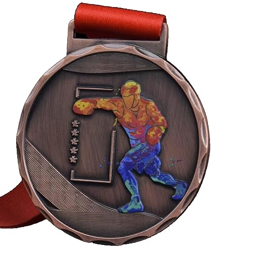 ZLSNOBLE Boxing Medals, Gold, Silver and Bronze Combat Taekwondo Wrestling Competition Medals Olympic Style Children's School Sports Event Memorabilia(Brass) von ZLSNOBLE