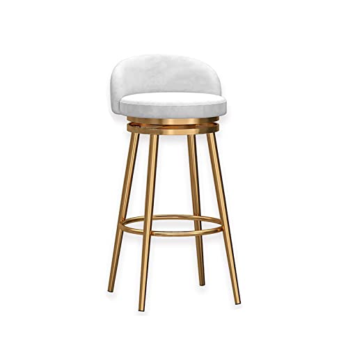 Barhocker Essstuhl Schwenkbarhocker mit schwachem Rücken, Counterhöhe Hocker Velvet Polsterarm Armless Bar Stuhl mit Metallrahmen für Kücheninsel Esszimmer Terrasse Terrasse Terrasse Bright Day von ZLSPON