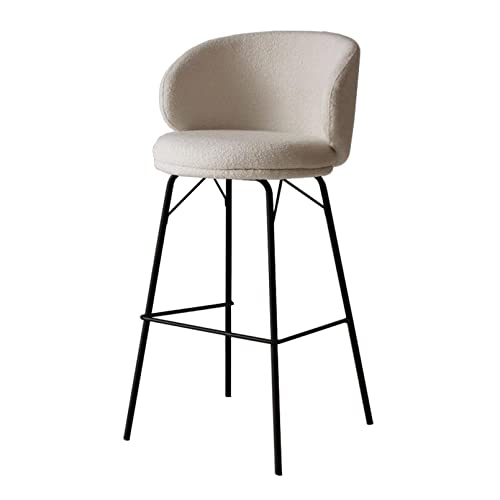 ZLSPON Barhocker 1 PC Samt Dicke gepolsterte Frühstückstuhlstühle mit Fußstütze, brüchig Barhocker mit niedriger Rücken Bright Day von ZLSPON