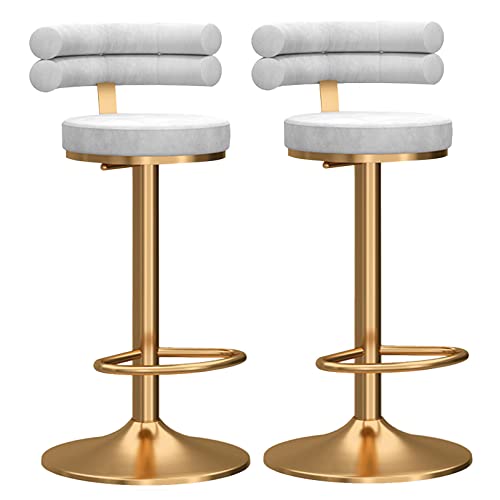 ZLSPON Barhocker Essstuhl Barhocker Set aus 2 Modellenhöhe Counter Barhocker mit Rücken Samt Stoff drehbar Verstellbarer Stuhlstuhl für Home Kitchen Island Grau Grau Bright Day ZLSPON Barhocker Essstuhl Barhocker Set aus 2 Modellenhöhe Counter Barhocker mit Rücken Samt Stoff drehbar Verstellbarer Stuhlstuhl für Home Kitchen Island Grau Grau Bright Day von ZLSPON