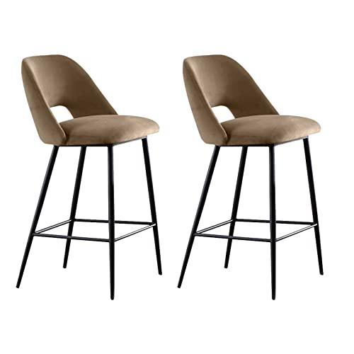 ZLSPON Barhocker Essstuhl Barhocker Set mit 2 samtrisch gepolsterten Frühstücksbarpools mit Backlehre -Inselschalterstühlen für Home Kitchen Bar Bright Day ZLSPON Barhocker Essstuhl Barhocker Set mit 2 samtrisch gepolsterten Frühstücksbarpools mit Backlehre -Inselschalterstühlen für Home Kitchen Bar Bright Day von ZLSPON