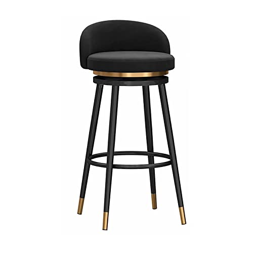 ZLSPON Barhocker Essstuhl Black Bar Stuhl Set mit 2/3/4/6, Thekehöhe Hocker Velvet Polsterer Schwenkbar Stuhl mit schwarzem Metallrahmen für Kücheninsel Esszimmer Terrasse Terrasse Bright Day von ZLSPON