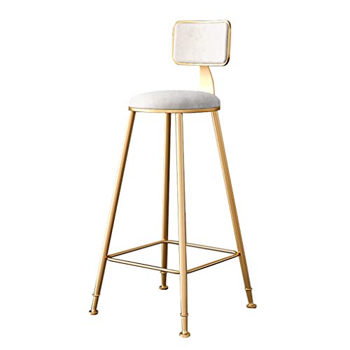 ZLSPON Barhocker Essstuhl Hochhocker mit Rückenunterstützung für Küche, Counter Height Barhocker Stühle, Küchenfrühstückstühle Insel Footreest Modern Design, High 65 cm/75 cm, Beig Bright Day von ZLSPON