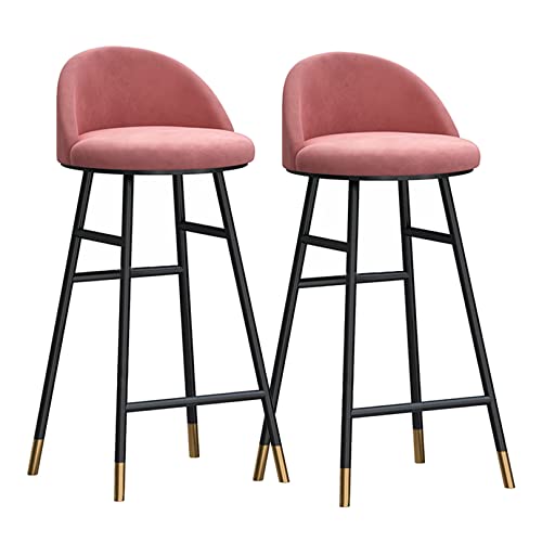 ZLSPON Barhocker Essstuhl Metal Bar Stools Counter Height Barhocker Set von 2, Samt Barhocker mit Rücken und Fußstütze, küchenlosen Counter Barstools, gepolsterte Inselhocker f Bright Day ZLSPON Barhocker Essstuhl Metal Bar Stools Counter Height Barhocker Set von 2, Samt Barhocker mit Rücken und Fußstütze, küchenlosen Counter Barstools, gepolsterte Inselhocker f Bright Day von ZLSPON