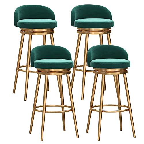 ZLSPON Barhocker Essstuhl Moderne Barhocker Set 2/4, 25,6 "Counterheighöhe Stuhl Samt gepolsterte Schwenkbar Stuhl Metallrahmen für Kücheninsel Esszimmer Terrasse Terrasse Bright Day von ZLSPON