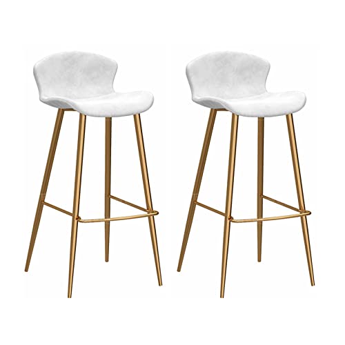 ZLSPON Barhocker Essstuhl Moderne Samt Barhocker Polsterte Counterhöhe Barhocker mit Rücken und Fußstütze, Bequeme Esszimmerstühle 2 für Kitchen Island, Bar, Pub Orange-#6 Bright Day von ZLSPON