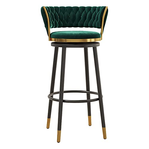 ZLSPON Barhocker Essstuhl Moderne Schwenkbarhohocker Einfachheit Counter Height Stühle mit Rücken Gold/Schwarzen Fußstütze Velvet Barstools Home Bar Kitchen Island Hocker Grün #2b 2pcs Bright Day von ZLSPON