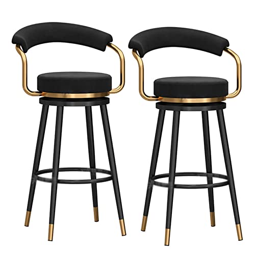 ZLSPON Barhocker Essstuhl Moderne Schwenkbarhohocker Einfachheit Counter Height Stühle mit Rücken Gold/Schwarzen Fußstütze Velvet Barstools Home Bar Kitchen Island Hocker Grün #2b 2pcs Bright Day von ZLSPON