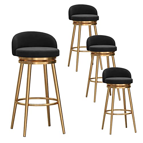 ZLSPON Barhocker Essstuhl Schwenkbarhocker mit Rücken, Counterheighocker Samtpolsterer Armless Bar Stuhl mit Metallrahmen für Kücheninsel Esszimmer Terrasse, Schwarz Bright Day ZLSPON Barhocker Essstuhl Schwenkbarhocker mit Rücken, Counterheighocker Samtpolsterer Armless Bar Stuhl mit Metallrahmen für Kücheninsel Esszimmer Terrasse, Schwarz Bright Day von ZLSPON