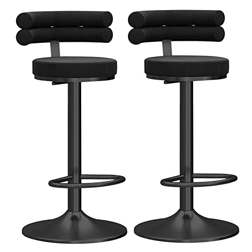 ZLSPON Barhocker Essstuhl Schwenkstühle Hocker Stühle Moderne verstellbare Counterhöhe Barhocker Velvet Polsterhocker Hoch Rücken für Home Bar Küche Frühstück Island Blau 2pcs Bright Day von ZLSPON