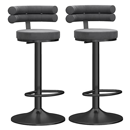 ZLSPON Barhocker Essstuhl Schwenkstühle Hocker Stühle Moderne verstellbare Counterhöhe Barhocker Velvet Polsterhocker Hoch Rücken für Home Bar Küche Frühstück Island Blau 2pcs Bright Day von ZLSPON