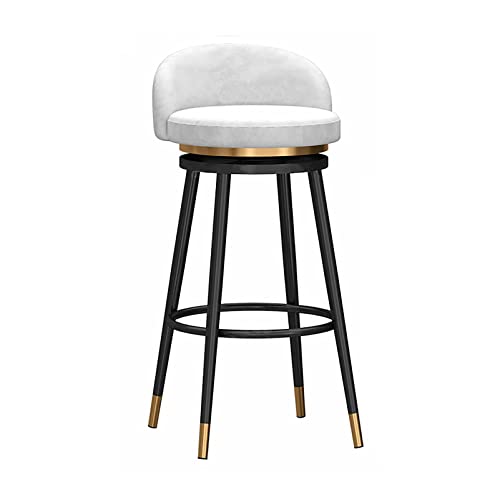 ZLSPON Barhocker Essstuhlstuhl Stuhl Stuhl Set 1/2, 25,6 Zoll Counterhöhe Hocker Velvet gepolsterte Schwenkbar Stuhl Schwarzes Metall Rahmen für Kücheninsel Esszimmer Terrasse Terrasse Bright Day von ZLSPON