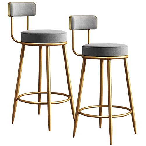 ZLSPON Barhocker Esstuhl Moderne 25,6 -Zoll -Barhocker Set mit 2 Counterheighockern mit Back Polstered Samt Stoffinselstühlen für Küchen Wohnzimmer Pub Bright Day ZLSPON Barhocker Esstuhl Moderne 25,6 -Zoll -Barhocker Set mit 2 Counterheighockern mit Back Polstered Samt Stoffinselstühlen für Küchen Wohnzimmer Pub Bright Day von ZLSPON