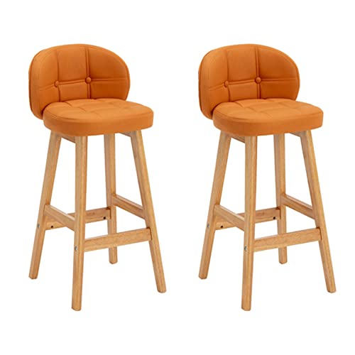 ZLSPON Barhocker Esstuhl Moderne Barhocker Set 2, Counterhydelhocker Holzrahmen PU Leder Polsterbar Stuhl für Kücheninsel Esszimmer Terrasse Terrasse Bright Day von ZLSPON
