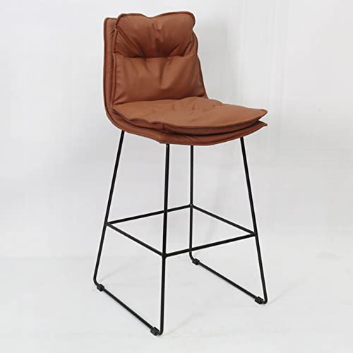 ZLSPON Barhocker Esstuhl PU Faux Leder Barhocker, gepolsterte Kneipe Barhocker mit Rücken und Fußstütze, Armless Bar Heighthocker Stühle für Bistro Dining Breakfast Island Bright Day von ZLSPON