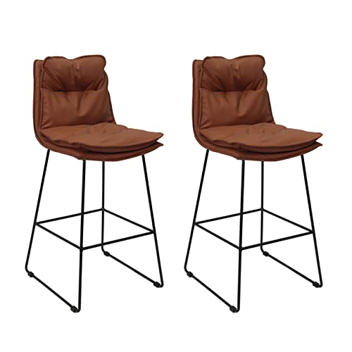 ZLSPON Barhocker Esstuhlstuhl Frühstücks Barhocker PU Leder Dicke Kissen Bar Stuhl mit Rücken modern Bright Day von ZLSPON