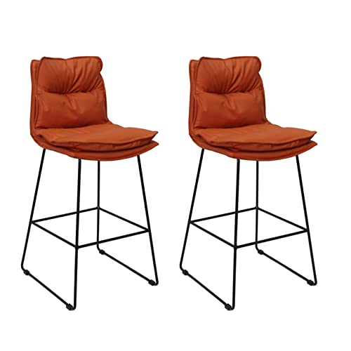 ZLSPON Barhocker Esstuhlstuhl Frühstücks Barhocker PU Leder Dicke Kissen Bar Stuhl mit Rücken modern Bright Day von ZLSPON