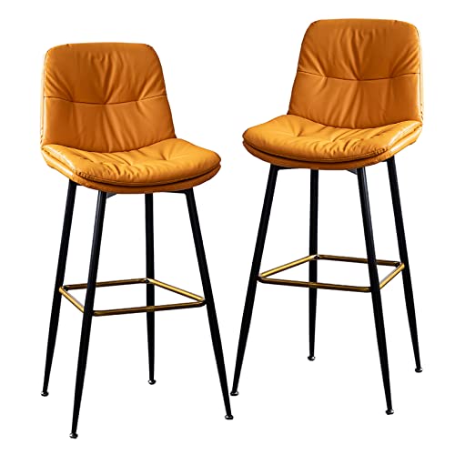 ZLSPON Barhocker Set mit 2 Frühstückshockern für Küchentheke weiche PU -Leder -Sitzhocker mit ergonomischer Rückenlehne und Fußstütze Bright Day ZLSPON Barhocker Set mit 2 Frühstückshockern für Küchentheke weiche PU -Leder -Sitzhocker mit ergonomischer Rückenlehne und Fußstütze Bright Day von ZLSPON