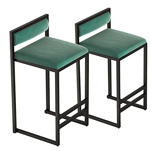ZLSPON Barhocker Set von 2 Velvet Polsterbar Hocker mit Rückenlehne Schwarze Metallbeine Frühstücks Küchenstühle für Home Kitchen Bar 75 cm Höhe Bright Day ZLSPON Barhocker Set von 2 Velvet Polsterbar Hocker mit Rückenlehne Schwarze Metallbeine Frühstücks Küchenstühle für Home Kitchen Bar 75 cm Höhe Bright Day von ZLSPON