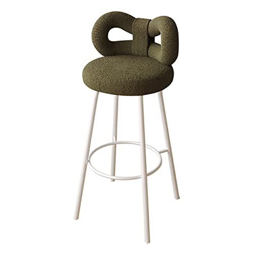 ZLSPON Barhocker Velvet Polstertsitz mit Rückenlehne und weißer Metallbeine Küche Frühstücks Barhosenschalterstuhl für Restaurant Pub 1pc Bright Day von ZLSPON
