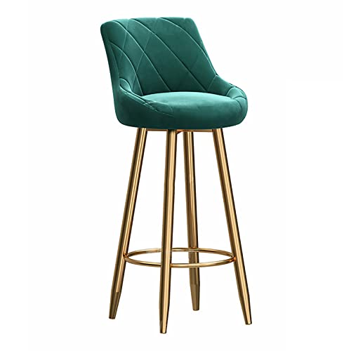 ZLSPON Barhocker der Theke, die 1, Moderne samtpolsterte Barhocker mit dickem Kissen und Schwarz/Gold -Metallrahmenbasis für Küche, Esszimmer, Wohnzimmer oder Moderne Barhocker, Meer Bright Day von ZLSPON