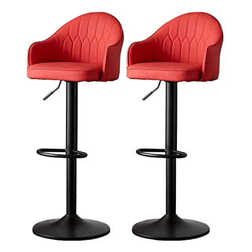 ZLSPON Drehbarstools Küchenset 2, Home Bar Stühle Höhenhöhe Verstellbare Küche Frühstückhocker PU Leder Sitzmetallbeine und Fußstütze Bright Day von ZLSPON