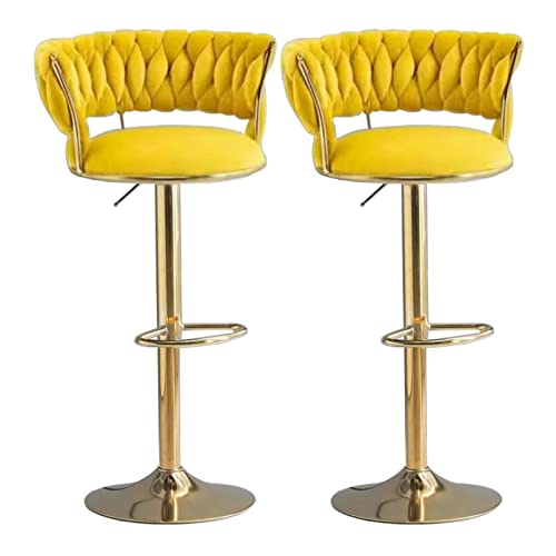 ZLSPON Moderne Schwenkstabhocker Set mit 2 verstellbaren Höhen Samt Sitz Frühstück Küchen Barhocker Stühle Einstellbare Höhe 55-75 cm Bright Day ZLSPON Moderne Schwenkstabhocker Set mit 2 verstellbaren Höhen Samt Sitz Frühstück Küchen Barhocker Stühle Einstellbare Höhe 55-75 cm Bright Day von ZLSPON