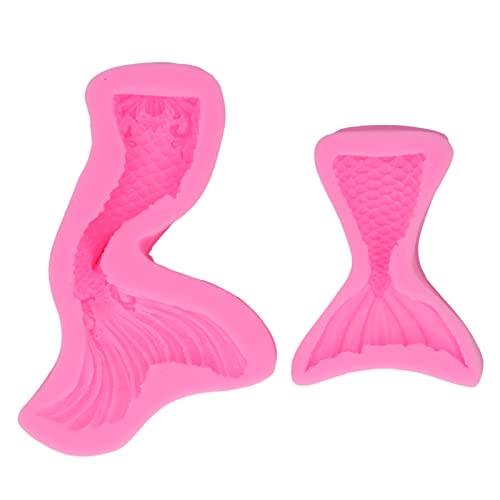 Fondantformen 3d Prinzessin Fisch Schwanz rosa Silikonkuchen -Dekoration Kit Easy Demolding DIY MAKE Kitchen -Werkzeug von ZLXCAOB
