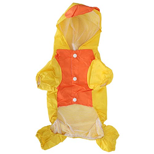 Hund süßer Regenmantel mit Kapuze mit Kapuze Rain Jacke Cover wasserdichtes Polyester Haustier mit Kleidung (Gelb) von ZLXCAOB