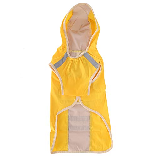 Hunde Regenmantel wasserdichtes leichtes Tier Regen Jacke Reflektierende Streifen Sicherheitsverstellbare Haustier -Regenjacke Walking Regentag (Gelb) von ZLXCAOB