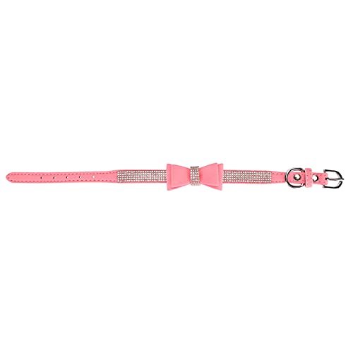Mikrofaser Doppel -Bowknot -Kristall -Glitzer Strassstierhalsband Verstellbares Hund Katze Strasskragen bequem verstellbarer schöner Kristall -Glanz -Strass -Strass -Halsband (L) von ZLXCAOB