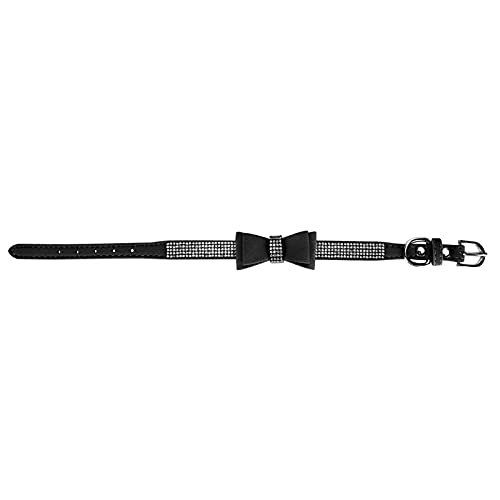 Mikrofaser Doppel -Bowknot -Kristall -Glitzer Strassstierhalsband Verstellbares Hund Katze Strasskragen bequem verstellbarer schöner Kristall -Glanz -Strass -Strass -Halsband (M) von ZLXCAOB