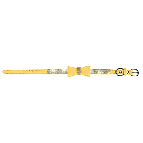 Mikrofaser Doppel -Bowknot -Kristall -Glitzer Strassstierhalsband Verstellbares Hund Katze Strasskragen bequem verstellbarer schöner Kristall -Glanz -Strass -Strass -Halsband (Xxl) von ZLXCAOB