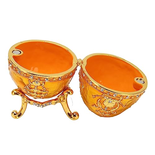 Schmuckstil Schmuck Schmuckkasten Zink Legierung handbemalte emaillierte dekorative Eiform -Schmuckstücksbox Home Decored (Gold) von ZLXCAOB