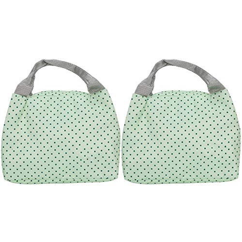 ZLXCAOB Tragbare thermische isolierte Lunchbeutel Set Worker Dinner Lagerbehälter (Polka Dot Green) von ZLXCAOB